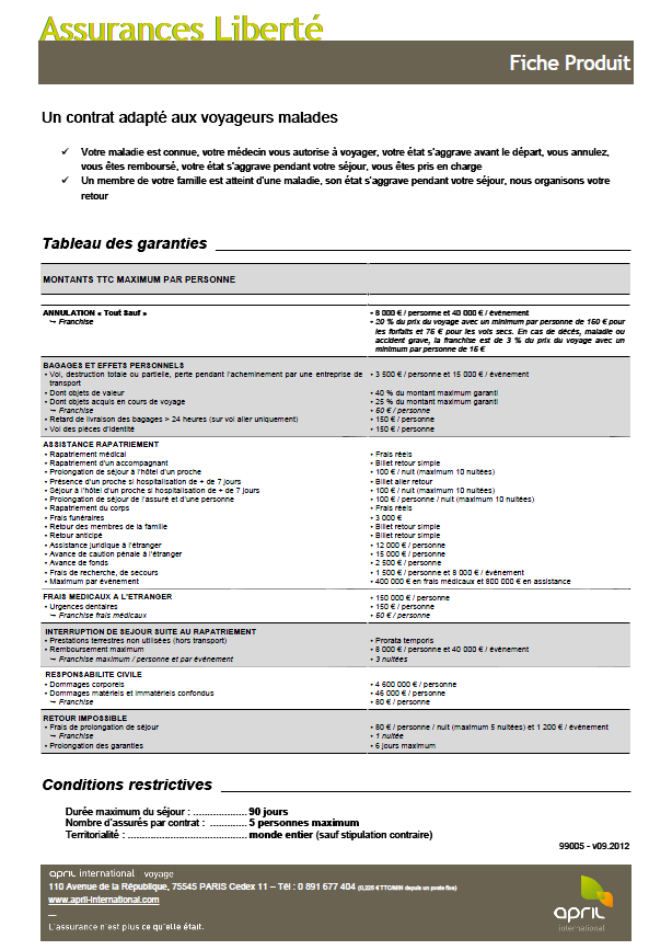 Assurances liberté April